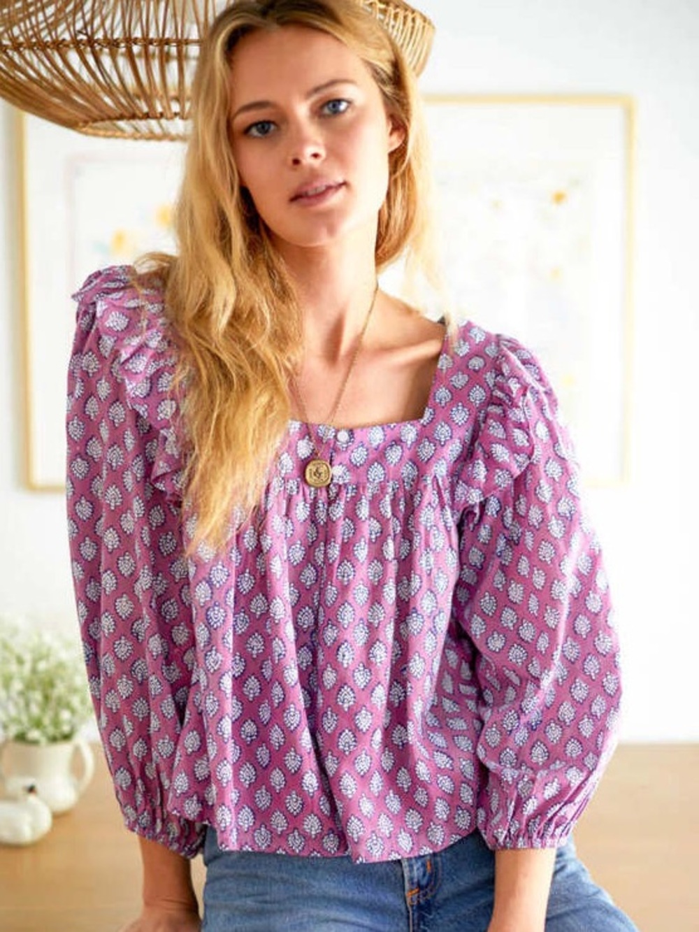 Emerson Fry India Collection Adelina Top Small Purple Orchid